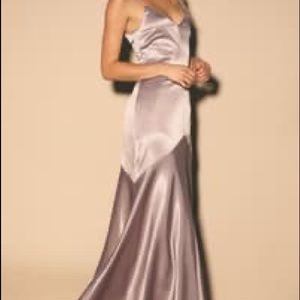 Buena Dusty Lavender Satin Sleeveless Maxi Dress